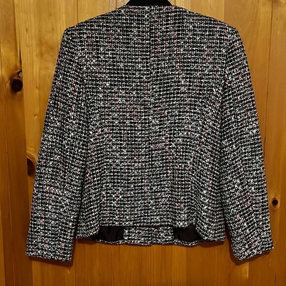 Koret Women's Multicolor Button Front Shimmer Tweed Blazer Jacket Size 8P - Picture 6 of 8